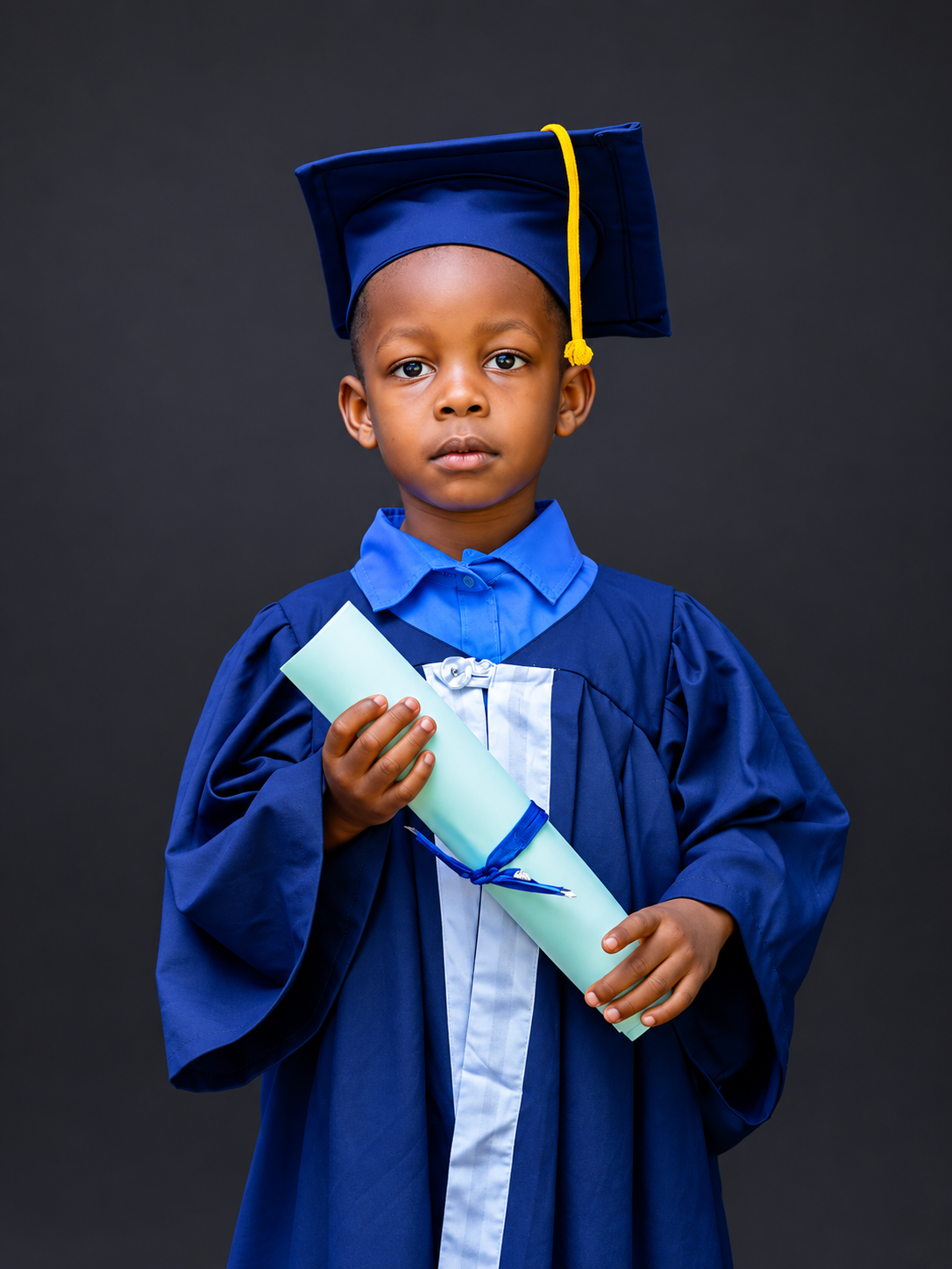 Young graduate in cap and gown